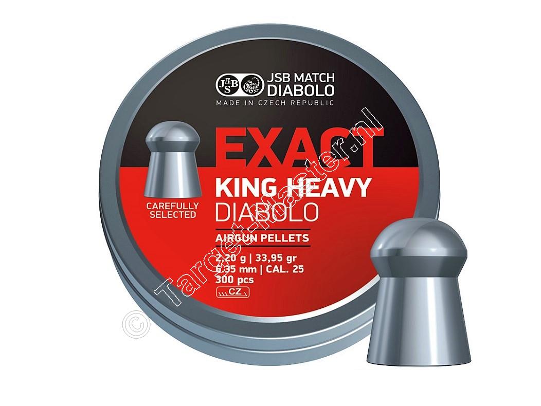 JSB Exact King Heavy 6.35mm Airgun Pellets tin of 300